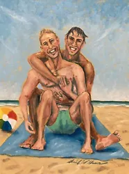 Buy Original Gay Culture Male Interest Love Portrait Art Oil Painting Daniel W Green • 237.67£