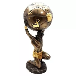 Buy Atlas Titan Celestial Sphere Mythology Greek Statue Sculpture Bronze Finish Gold • 106.67£