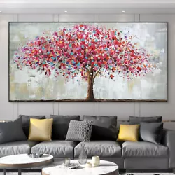 Buy Mintura Handpainted Tree Flowers Oil Painting On Canvas Home Decoration Wall Art • 232£