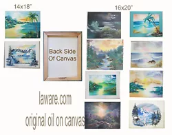 Buy Art Oil Painting Mountains Water Ocean Palms Artist Diane Laware BOB ROSS Style! • 425.25£