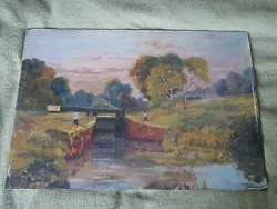 Buy Oil Painting Of Stratford-upon-Avon Canal At Rowington By W. S. Harris, 1971 • 20£