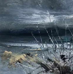 Buy Landscape / Coastal Art Moonlit Beach Original Acrylic Painting. • 22.50£