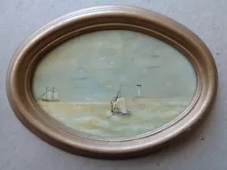 Buy Miniature Oil On Board Seascape • 7.99£