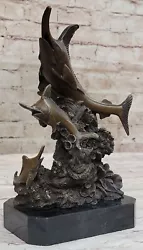 Buy Bronze-Metal Brown Patina Sculpture Sport Fishing Trophies And Awards Gift Art • 166.96£