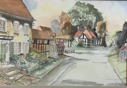 Buy Village Lane , Warwick. Watercolour By Local Artist AM BRADBURY 1988 • 45£