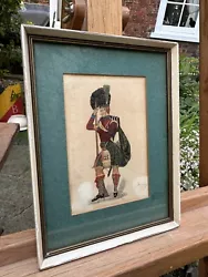 Buy Antique Watercolour Or Gouache Scottish Figure In Frame Miniature Size  • 45£