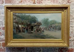Buy Ransome Gillet Holdredge -Market Scene At The Old Village-19th Century Oil • 7,140.42£