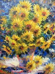 Buy Painting, Canvas, Artwork. Figol. Sunflowers. Flowers Of The Sun. Oil Paint • 1,299.37£