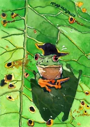 Buy ACEO Limited Edition FROG Cute Animal Art Print Of A Watercolor Nature Lover • 4.98£