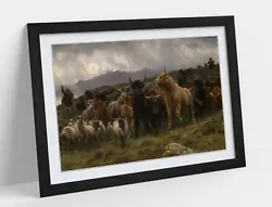 Buy Rosa Bonheur, Highland Raid -framed Art Picture Print Artwork- Highland Cows • 37.99£