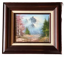 Buy Vintage Oil Landscape Mountain Trees Mist 8x10 Painting 13.5x15.5 Frame Campbell • 62.34£