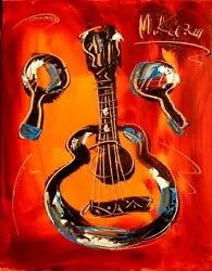 Buy FLAMENCO GUITAR  PAINTING  Abstract Pop Art Painting  Canvas Gallery U9PT98 • 84.05£