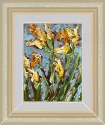 Buy Impressionism Daffodils Framed Art Abstract Narcissus Oil Painting On Canvas • 140.90£