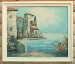 Buy Large Vintage Italian Framed Signed Oil Painting Lake Como Italy Landscape • 65£