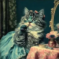 Buy Louis Wain Cute Valentine Cat Putting On Makeup Painting 8X10 Art Print E136 • 14.19£