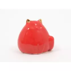 Buy Ceramic Cat Statue, Red And Gold Model, Hand Painted. Height 8 Centimeters • 8.40£