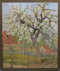 Buy Adolphe Cossard - Painting Original - Gouache - Cherry Blossom Flowers • 421.24£