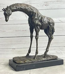 Buy African Graceful Giraffe Bronze Sculpture Signed Classic Artwork By Milo Decor • 537.70£