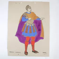 Buy Vintage Theatre Costume Design French Warrior Painting #11 • 19.99£