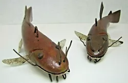 Buy 2 Folk Art Catfish Fishing Decoys RAF Robert Allen Francis Adirondacks NY 1950s • 845.77£