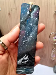 Buy Original Hand Painted Galaxy Bookmark On Wooden Board Christmas Gift • 7.77£