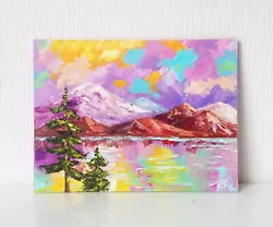 Buy Oil Painting Lake Tahoe California Impasto Painting Mountain Original Art 7 X 9  • 73.59£