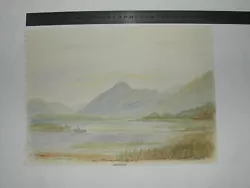 Buy  SCOTTISH SCENE  LOCH BOATS MEET Scottish Mountain Vintage Watercolour Painting • 2£