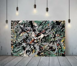 Buy Jackson Pollock 22- Framed Canvas Artist Wall Art Paper Picture Print- Green • 59.99£