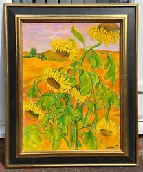 Buy Evelyne Ballestra B1939 Original Signed Oil Painting Sunflower Van Gogh Interest • 1,375£