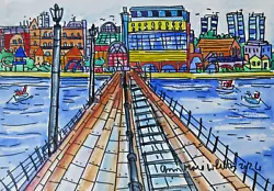 Buy Original Watercolour Painting Southend On Sea Pier By Ann Marie Whitton • 25£