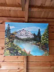 Buy 🎨 Grandeur Of Summer Bob Ross  Style In Oils  24  X 18 By Local Artist Signed • 55£