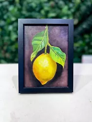Buy Lemon Oil Painting- MINI FRAMED Realism Original Fruity Artwork Citrus Sale • 80£