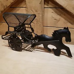Buy Black Wire Metal Horse Carriage Figurine Statuette Rolling 17  Long- Swanky Barn • 40.48£