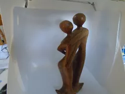 Buy New Wood Carved 2 Lovers 8 Inches High • 10£