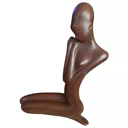 Buy Modern Art Ceramic Statue Black African Woman Nude Decorative Figurine Princess • 37.21£