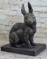 Buy Large Garden Yard Rabbit Hare Bunny Bronze Metal Figural Animal Sculpture Marble • 315.29£