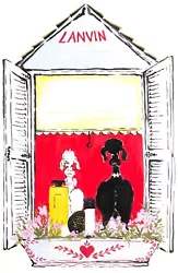 Buy  Lanvin Paris Perfume W/ Black & White Poodle On Windowsill C1950s Artwork  • 1,420.85£