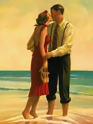 Buy Romance On The Beach Painting Colour Canvas Framed Wall Art 20x30 Inch • 21£