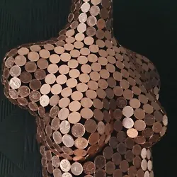 Buy Nude Copper Coin 1p Pence Metal Wall Art Female Torso Sculpture Abstract Unique  • 190£