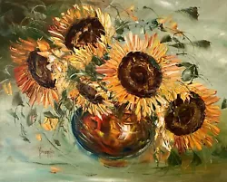 Buy Sunflowers - Beautiful Flowers Oil Painting • 550£