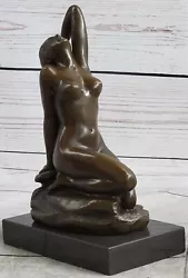 Buy Highly Erotic Girl Sitting Bronze Sculpture Statue Figure Figurine Art Nude Gift • 108.56£