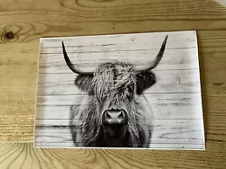 Buy Canvas Painting,Black White Highland Cow Print,Home Decoration Artwork Unframed • 5.49£