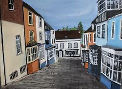 Buy Original Painting 'The Cobbles' Lymington  New Forest. Signed By Artist  • 75£