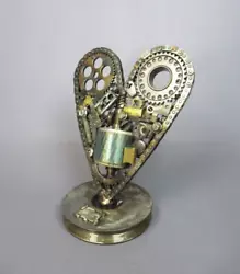 Buy Sculpture Heart Various Components Metal Signed Simon Saronni Vintage Xx Century • 225.35£