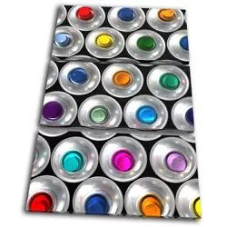 Buy Spray Paint Cans Banksy Abstract Graffiti TREBLE CANVAS WALL ART Picture Print • 34.99£