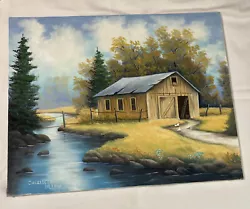 Buy Barn By The Pond Stream By Charlotte Talley Painting  16” X 20” Bob Ross Student • 184.27£
