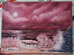 Buy Atmospheric Sea Scape In Oil On Canvas Signed Unframed See Pics For Size  • 18£