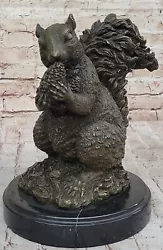 Buy Handcrafted Bronze Sculpture Of A Squirrel Intricate Artwork Figurine Statue • 238.52£