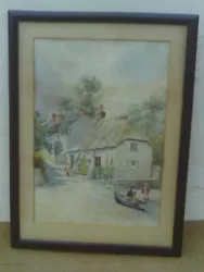 Buy Vintage / Antique Framed Original Watercolour Painting Of Cottage, Row Boat Etc • 14£