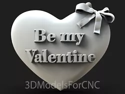 Buy 3D Model STL File For CNC Router Laser & 3D Printer Be My Valentine Heart 2 • 2.47£